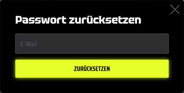 SlotsVader Casino Passwort-Wiederherstellung mit E-Mail-Feld