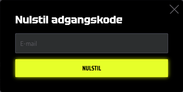 Modulo di recupero password di SlotsVader Casino con campo email