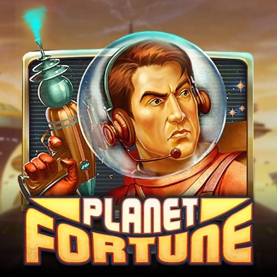 Planet Fortune slot con astronauta retrò e pistola laser