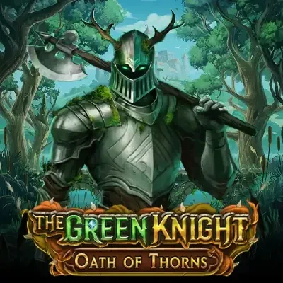 Il Cavaliere Verde "Oath of Thorns", guerriero corazzato con ascia nella foresta